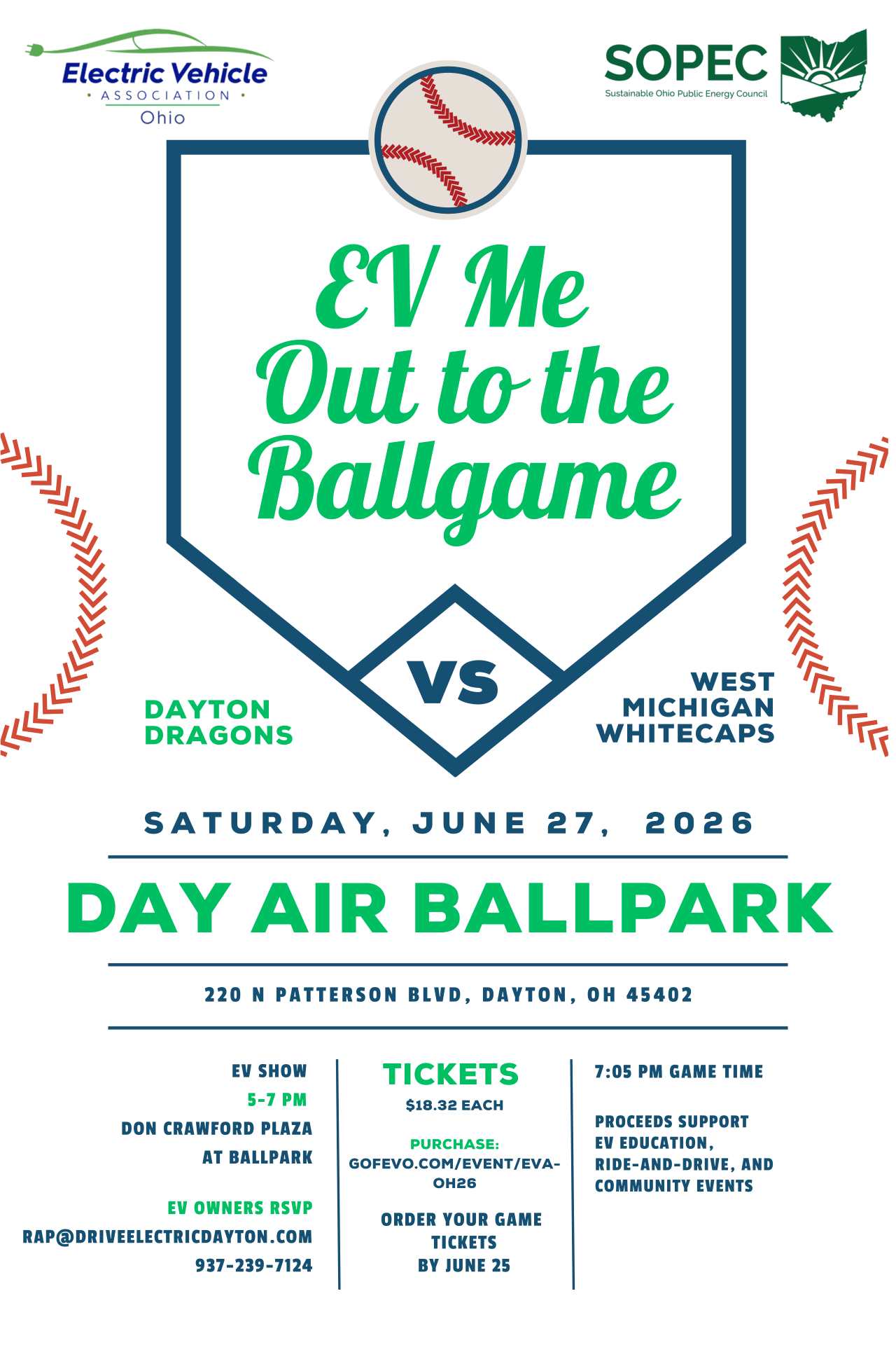 Join Us for EVs and Baseball at the Dayton Dragons Game on June 27